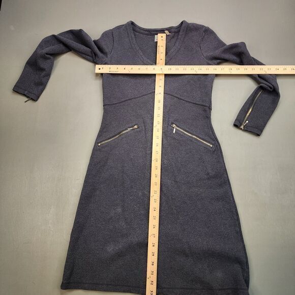 Athleta Women's Dress‎ Small Knit V-neck Long Sleeves Gray Pockets Celebration - Picture 7 of 8